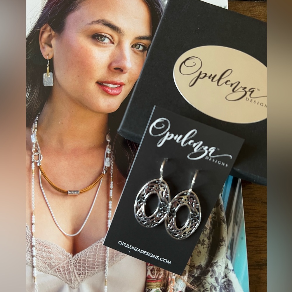 Opulenza Designs FILIGREE TEARDROP EARRINGS E1166 .925 Sterling Silver 2” Length